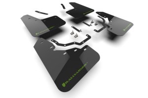 Lexus GX-550 Mud Flap Kit - Front + Rear - Rally Armor - UR Black with Dark Green Logo - Black - `24-`27